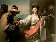 Benjamin West Isaac's servant trying the bracelet on Rebecca's arm Germany oil painting artist